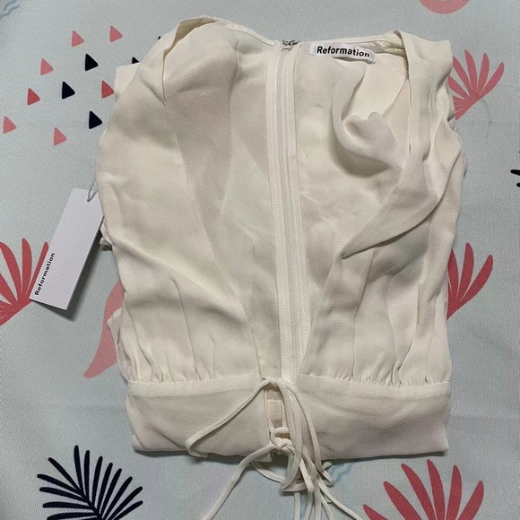 NWT Reformation Laurelei Dress Ivory - Picture 5 of 7